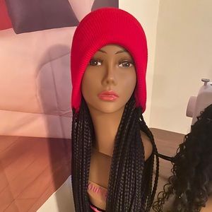 Red on the go wig cap